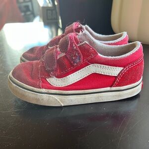 Vans toddler Red Velcro Sneakers